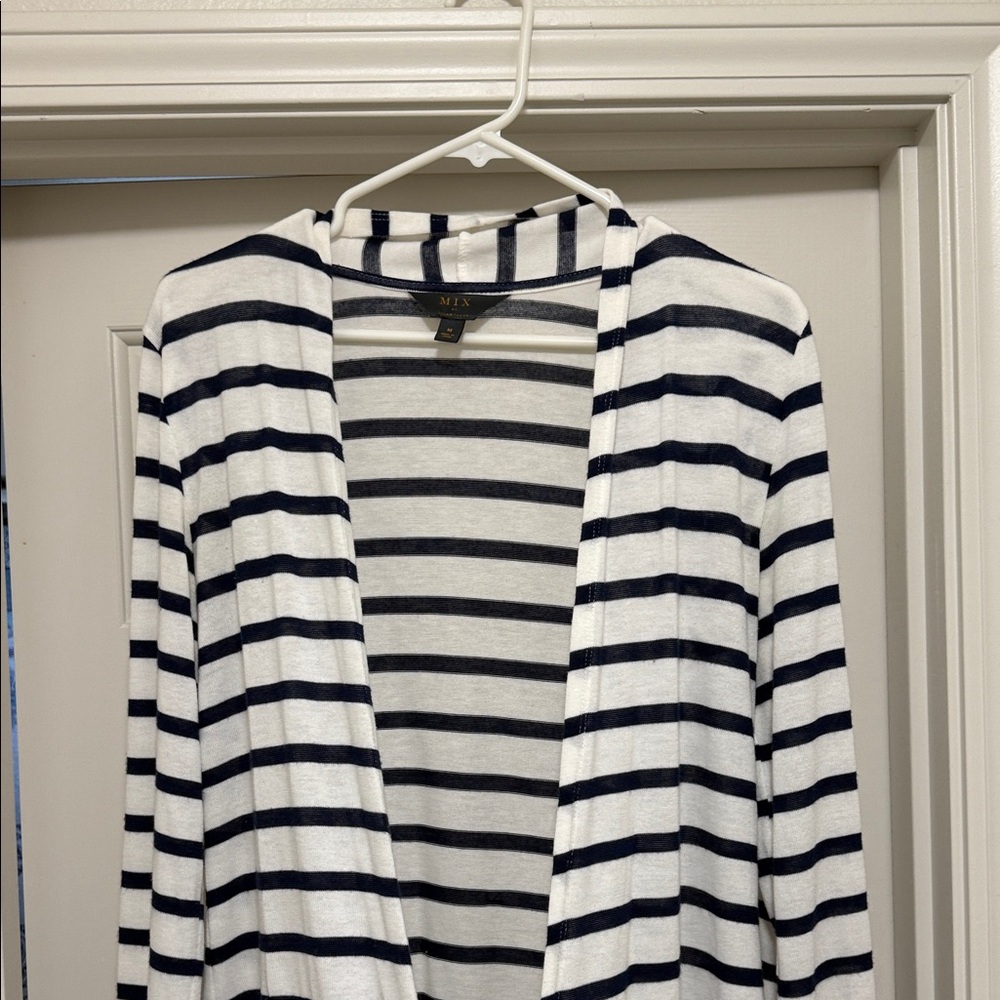 Striped Open-Front Cardigan - Picture 3 of 4
